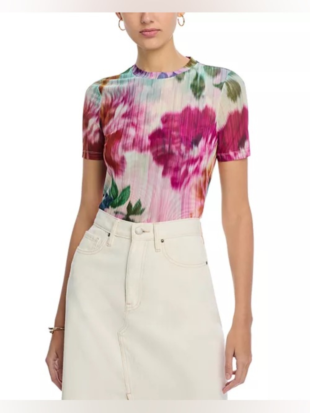 Johnny Was floral mesh shirt NWT